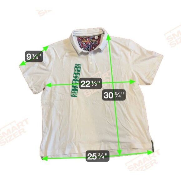 Robert Graham White Polo Shirt XL Short Sleeve Cotton Blend Colorful Collar Deta - Picture 4 of 4